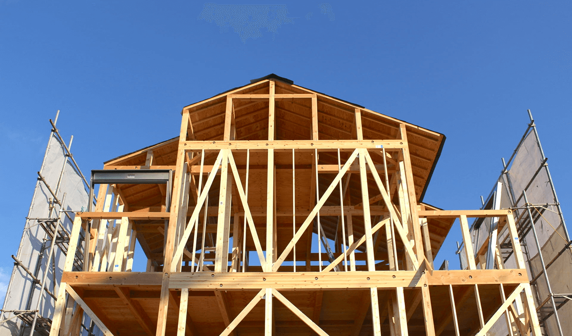 建築中の住宅の写真